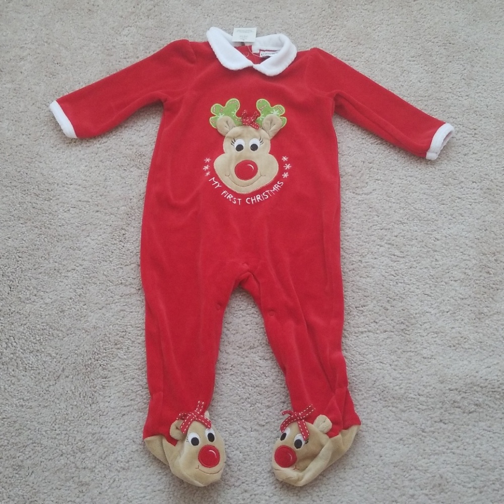 NWT My First Christmas Reindeer Romper